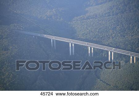 Aerial view of bridge, Haseltal Bridge, Spessart, Germany View Large Photo Image Picture - Aerial view of bridge, Haseltal Bridge, Spessart, Germany . Fotosearch