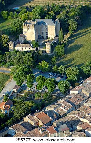 Aerial view of castle, Allemagne En Provence, Alpes-De-Haute-Provence, France View Large Photo Image Stock Photo - Aerial view of castle, Allemagne En Provence, Alpes-De-Haute-Provence, France . Fotosearch