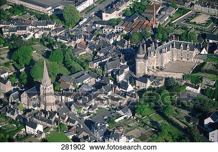Aerial view of castle, Chateau de Langeais, Langeais, Indre-Et-Loire, Loire Valley, France View Large Photo Image Stock Image - Aerial view of castle, Chateau de Langeais, Langeais, Indre-Et-Loire, Loire Valley, France . Fotosearch