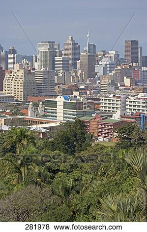 Stock Photo - Aerial view of city, Durban, South Africa . Fotosearch
