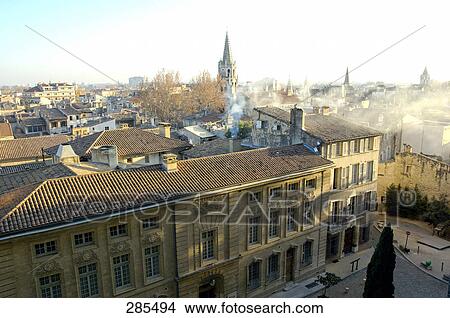 Picture - Aerial view of city, Provence-Alpes-Cote d'Azur, France . Fotosearch