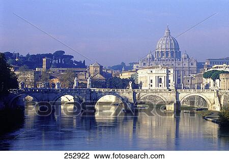 Arch bridge across river, Rome, Italy View Large Photo Image Stock Image - Arch bridge across river, Rome, Italy . Fotosearch