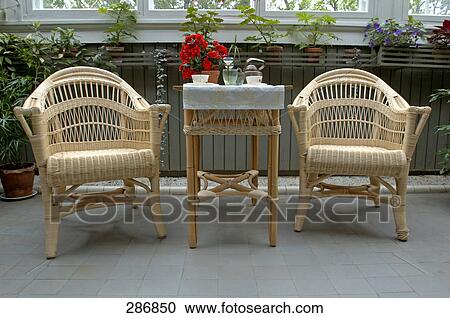 Stock Image - Armchairs in museum, Visavuori Museum, Tampere, Vanajavesi, Finland . Fotosearch