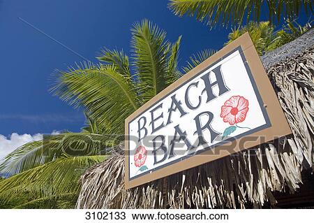 Beach bar, Bora Bora, French Polynesia View Large Photo Image Stock Image - Beach bar, Bora Bora, French Polynesia . Fotosearch
