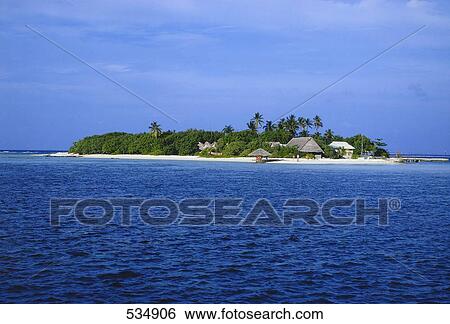 Beach huts on an island, Maldives View Large Photo Image Stock Photograph - Beach huts on an island, Maldives . Fotosearch