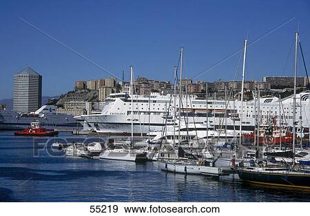 Boats at harbor, Genoa, Italy View Large Photo Image Stock Photo - Boats at harbor, Genoa, Italy . Fotosearch