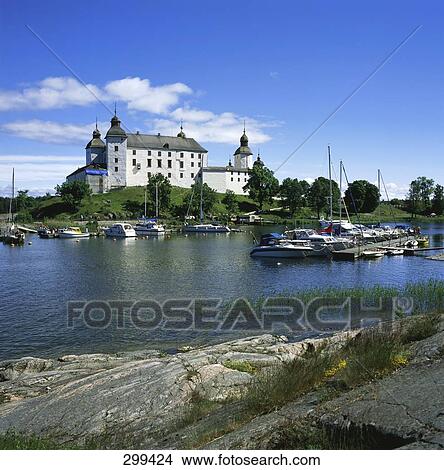 Boats at harbor, Laecko Castle, Sweden View Large Photo Image Picture - Boats at harbor, Laecko Castle, Sweden . Fotosearch