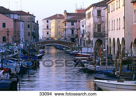 Boats in canal, Vena Canal, Chioggia, Veneto, Italy View Large Photo Image Picture - Boats in canal, Vena Canal, Chioggia, Veneto, Italy . Fotosearch