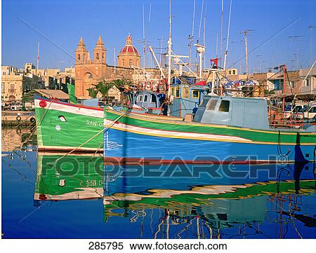 Boats moored at harbor, Malta View Large Photo Image Stock Photography - Boats moored at harbor, Malta . Fotosearch