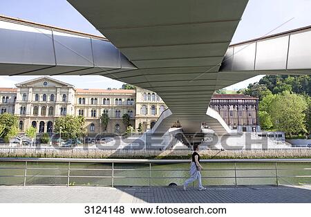 Bridge in Bilbao, Spain, low angle view View Large Photo Image Stock Photo - Bridge in Bilbao, Spain, low angle view . Fotosearch