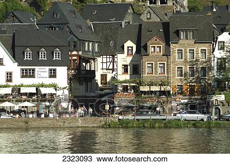 Buildings at waterfront, Mosel River, Rhineland-Palatinate, Germany View Large Photo Image Stock Image - Buildings at waterfront, Mosel River, Rhineland-Palatinate, Germany . Fotosearch