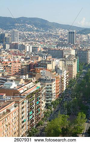 Buildings in city, Barcelona, Catalonia, Spain View Large Photo Image Stock Image - Buildings in city, Barcelona, Catalonia, Spain . Fotosearch