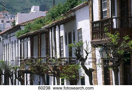 Buildings in row, Canary Islands, Spain, Europe View Large Photo Image Stock Photo - Buildings in row, Canary Islands, Spain, Europe . Fotosearch