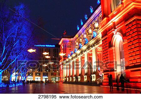 Buildings lit up at night, Luminale Light Festival, Frankfurt Stock Exchange, Frankfurt, Hesse, Germany View Large Photo Image Stock Photography - Buildings lit up at night, Luminale Light Festival, Frankfurt Stock Exchange, Frankfurt, Hesse, Germany . Fotosearch