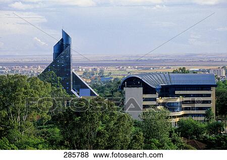 Stock Photo - Buildings on landscape, Nairobi, Kenya . Fotosearch