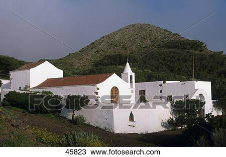 Buildings on landscape, Virgen de los Reyes Hermitage, El Hierro, Canary Islands, Spain View Large Photo Image Stock Image - Buildings on landscape, Virgen de los Reyes Hermitage, El Hierro, Canary Islands, Spain . Fotosearch