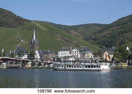 Buildings on waterfront, Mosel River, Bernkastel-Kues, Germany View Large Photo Image Stock Photo - Buildings on waterfront, Mosel River, Bernkastel-Kues, Germany . Fotosearch