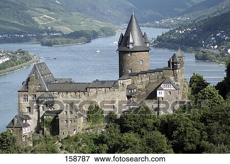 Castle at riverside, Stahleck Castle, Bacharach, Rhine River, Rhineland-Palatinate, Germany View Large Photo Image Stock Photo - Castle at riverside, Stahleck Castle, Bacharach, Rhine River, Rhineland-Palatinate, Germany . Fotosearch