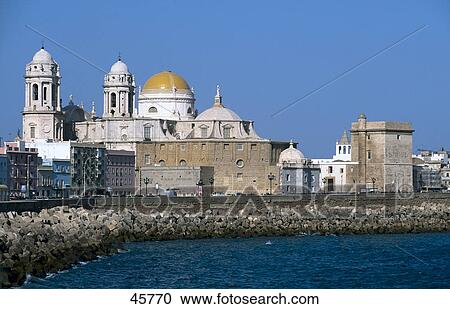 Cathedral at waterfront, Cadiz Cathedral, South Camop Harbor, Costa de la Luz, Andalusia, Spain View Large Photo Image Stock Image - Cathedral at waterfront, Cadiz Cathedral, South Camop Harbor, Costa de la Luz, Andalusia, Spain . Fotosearch