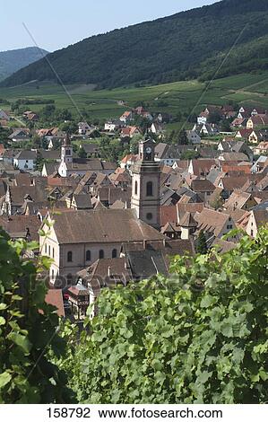 Church in town, Mt Vosges, Alsace, France View Large Photo Image Stock Image - Church in town, Mt Vosges, Alsace, France . Fotosearch