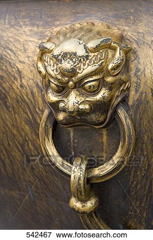 Close-up of doorknocker, Beijing, China, Asia View Large Photo Image Stock Photo - Close-up of doorknocker, Beijing, China, Asia . Fotosearch