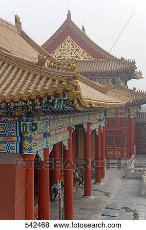 Colonnade of temple, Tiananmen Gate Of Heavenly Peace, Imperial Palace, Forbidden City, Beijing, China View Large Photo Image Stock Photo - Colonnade of temple, Tiananmen Gate Of Heavenly Peace, Imperial Palace, Forbidden City, Beijing, China . Fotosearch