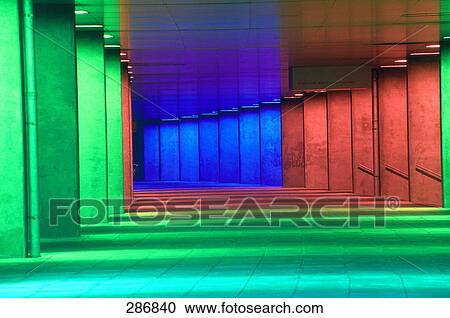 Stock Image - Corridor of building, Rotterdam, South Holland, Netherlands . Fotosearch