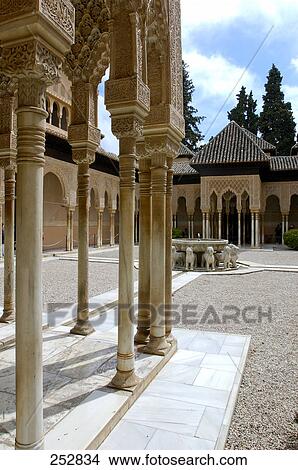 Courtyard of palace, Alhambra Palace, Granada, Andalusia, Spain View Large Photo Image Picture - Courtyard of palace, Alhambra Palace, Granada, Andalusia, Spain . Fotosearch