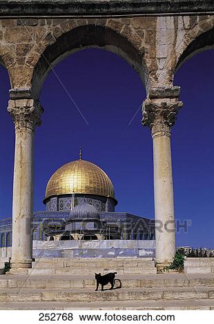 Stock Photo - Dome of mosque viewed through archway, Dome Of The Rock, Jerusalem, Israel . Fotosearch
