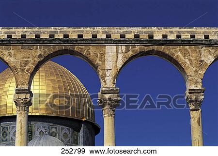 Dome of mosque viewed through archway, Dome Of The Rock, Jerusalem, Israel View Large Photo Image Stock Photo - Dome of mosque viewed through archway, Dome Of The Rock, Jerusalem, Israel . Fotosearch
