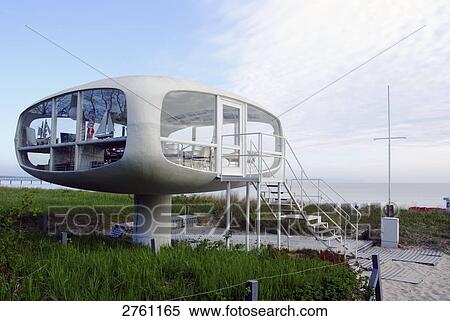 Stock Photography - Escape tower on beach, Ostseebad Binz, Ruegen, Mecklenburg-Western Pomerania, Germany . Fotosearch