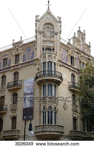 Facade in Palma de Mallorca, Majorca, Spain, low angle view View Large Photo Image Stock Photo - Facade in Palma de Mallorca, Majorca, Spain, low angle view . Fotosearch
