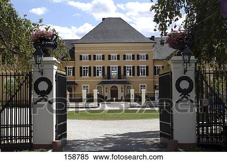Stock Photography - Facade of castle, Johannisberg Castle, Rheingau, Hessen, Germany . Fotosearch