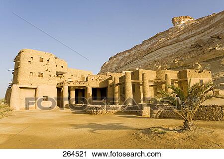 Facade of old ruins of resort, Adrere Amellal, Siwa Oasis, Libyan Desert, Egypt View Large Photo Image Stock Image - Facade of old ruins of resort, Adrere Amellal, Siwa Oasis, Libyan Desert, Egypt . Fotosearch