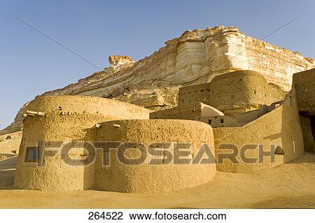 Facade of old ruins of resort, Adrere Amellal, Siwa Oasis, Libyan Desert, Egypt View Large Photo Image Stock Image - Facade of old ruins of resort, Adrere Amellal, Siwa Oasis, Libyan Desert, Egypt . Fotosearch