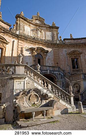 Facade of villa, Villa Palagonia, Sicily, Italy View Large Photo Image Stock Image - Facade of villa, Villa Palagonia, Sicily, Italy . Fotosearch