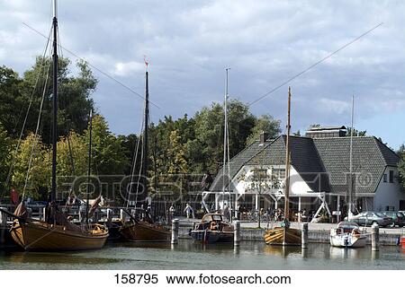 Stock Photography - Fishing boats at harbor, Ahrenshoop, Fischland-Darss-Zingst Peninsula, Mecklenburg-Vorpommern, Germany . Fotosearch
