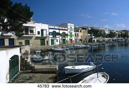 Fishing boats at harbour, Porto colon, Mallorca, Baleares, Spain View Large Photo Image Stock Image - Fishing boats at harbour, Porto colon, Mallorca, Baleares, Spain . Fotosearch