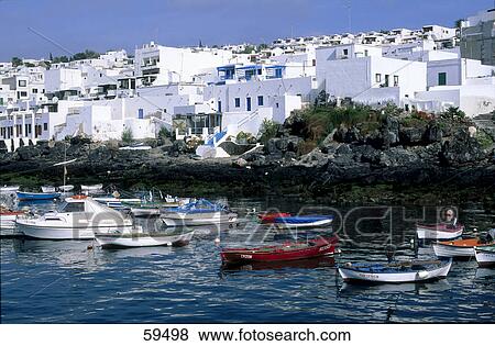 Fishing boats in lake, Canary Islands, Spain, Europe View Large Photo Image Stock Photo - Fishing boats in lake, Canary Islands, Spain, Europe . Fotosearch