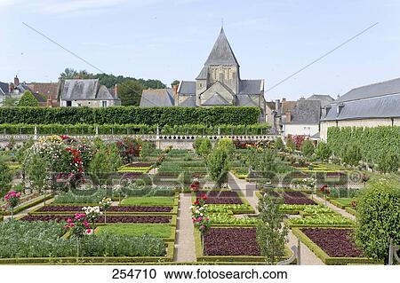 Formal garden in front of castle, Chateau De Villandry, Indre-Et-Loire, France View Large Photo Image Stock Image - Formal garden in front of castle, Chateau De Villandry, Indre-Et-Loire, France . Fotosearch