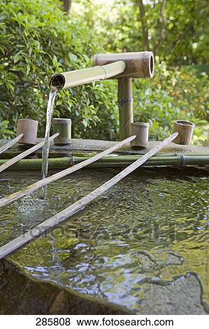 Fountain at shrine, Kyoto City, Honshu, Japan View Large Photo Image Stock Photo - Fountain at shrine, Kyoto City, Honshu, Japan . Fotosearch