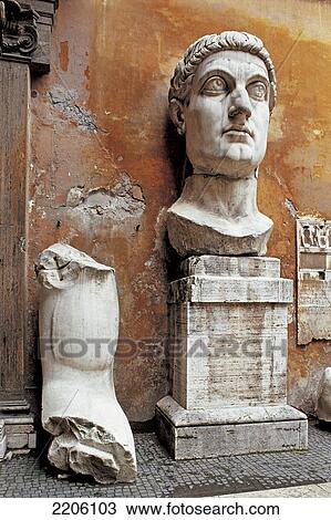 Fragments of Constantine statue, Palazzo Dei Conservatory, Rome, Italy View Large Photo Image Stock Image - Fragments of Constantine statue, Palazzo Dei Conservatory, Rome, Italy . Fotosearch