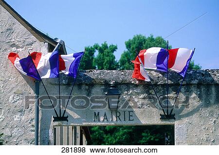 French flags at entrance of building, France View Large Photo Image Stock Photo - French flags at entrance of building, France . Fotosearch