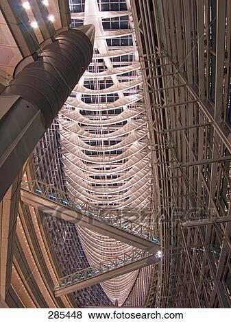 Stock Photo - Futuristic interiors of building, Tokyo International Forum, Tokyo Prefecture, Japan . Fotosearch