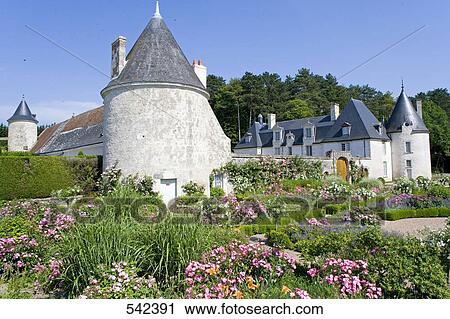 Garden in front of castle, Chateau De La Chatonniere, Azay-Le-Rideau, Indre-Et-Loire, France View Large Photo Image Stock Image - Garden in front of castle, Chateau De La Chatonniere, Azay-Le-Rideau, Indre-Et-Loire, France . Fotosearch
