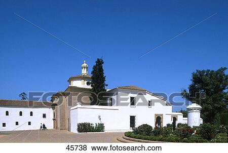 Stock Photo - Garden near monastery, La Rabida Monastery, Andalusia, Spain . Fotosearch