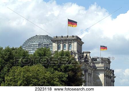 German flags on parliament building, Berlin, Germany View Large Photo Image Stock Photo - German flags on parliament building, Berlin, Germany . Fotosearch