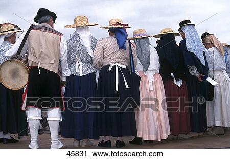 Group of dancers performing in traditional clothing, La Palma, Canary Islands, Spain View Large Photo Image Stock Image - Group of dancers performing in traditional clothing, La Palma, Canary Islands, Spain . Fotosearch