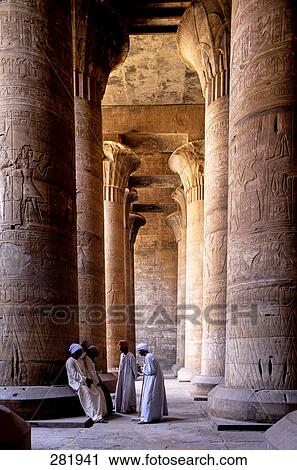 Group of men at temple, Edfu, Egypt View Large Photo Image Stock Image - Group of men at temple, Edfu, Egypt . Fotosearch