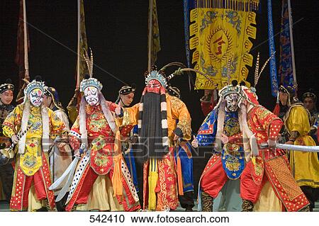 Group of stage performers performing in theater, Beijing, China View Large Photo Image Stock Image - Group of stage performers performing in theater, Beijing, China . Fotosearch